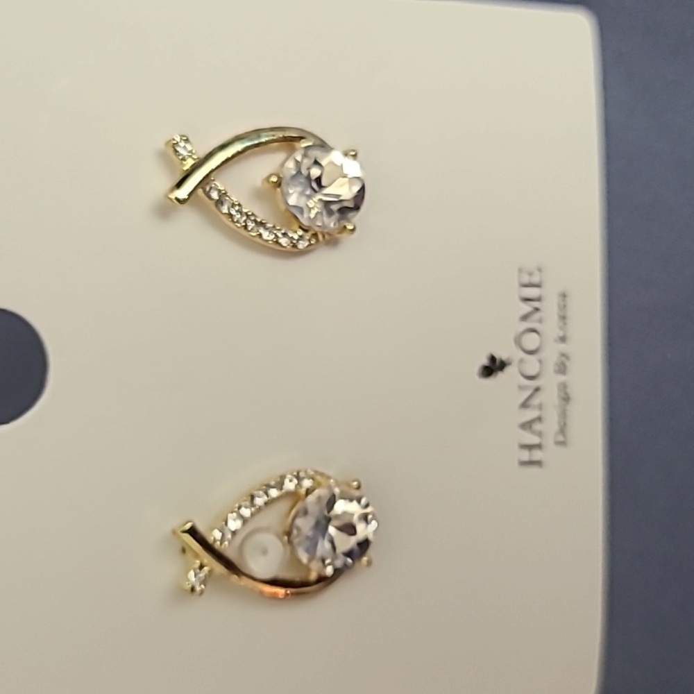 Faux diamond earrings new beautiful gold earrings